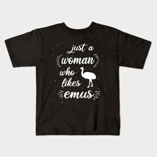 Women emu love girl saying wild bird animal Kids T-Shirt by FindYourFavouriteDesign